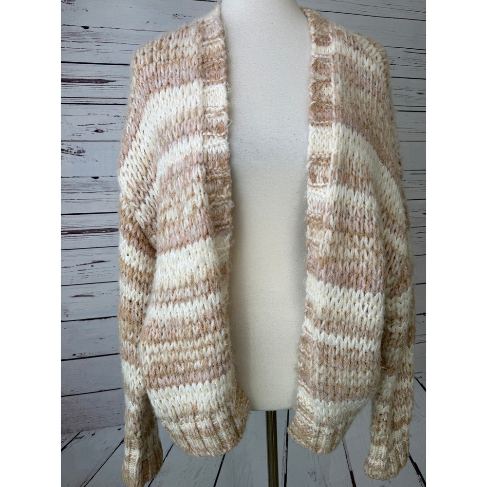 American Eagle Sweater Chunky Knit Striped size Medium Cardigan NWOT Grandpa Y2K